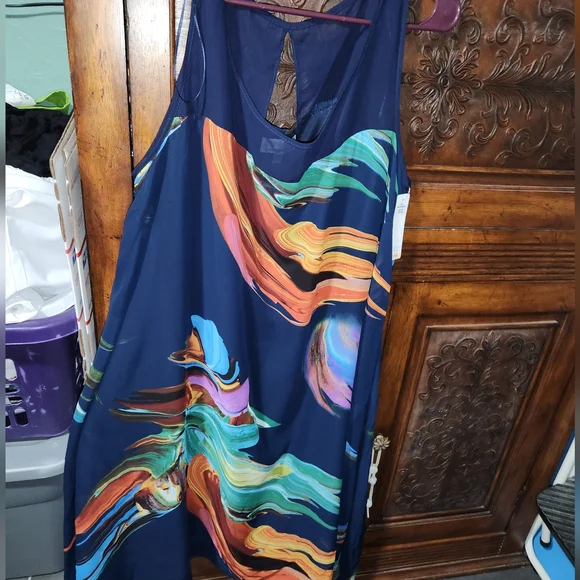 signature by robbie bee blue dress Brillant Vtg Y2K SIGNATURE ROBBIE BEE 100%Silk Crepe Colorblock Maxi Dress  Sz 10